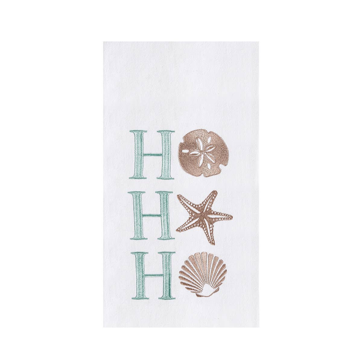 Christmas Ho Ho Ho Seashell Coastal Kitchen Towel