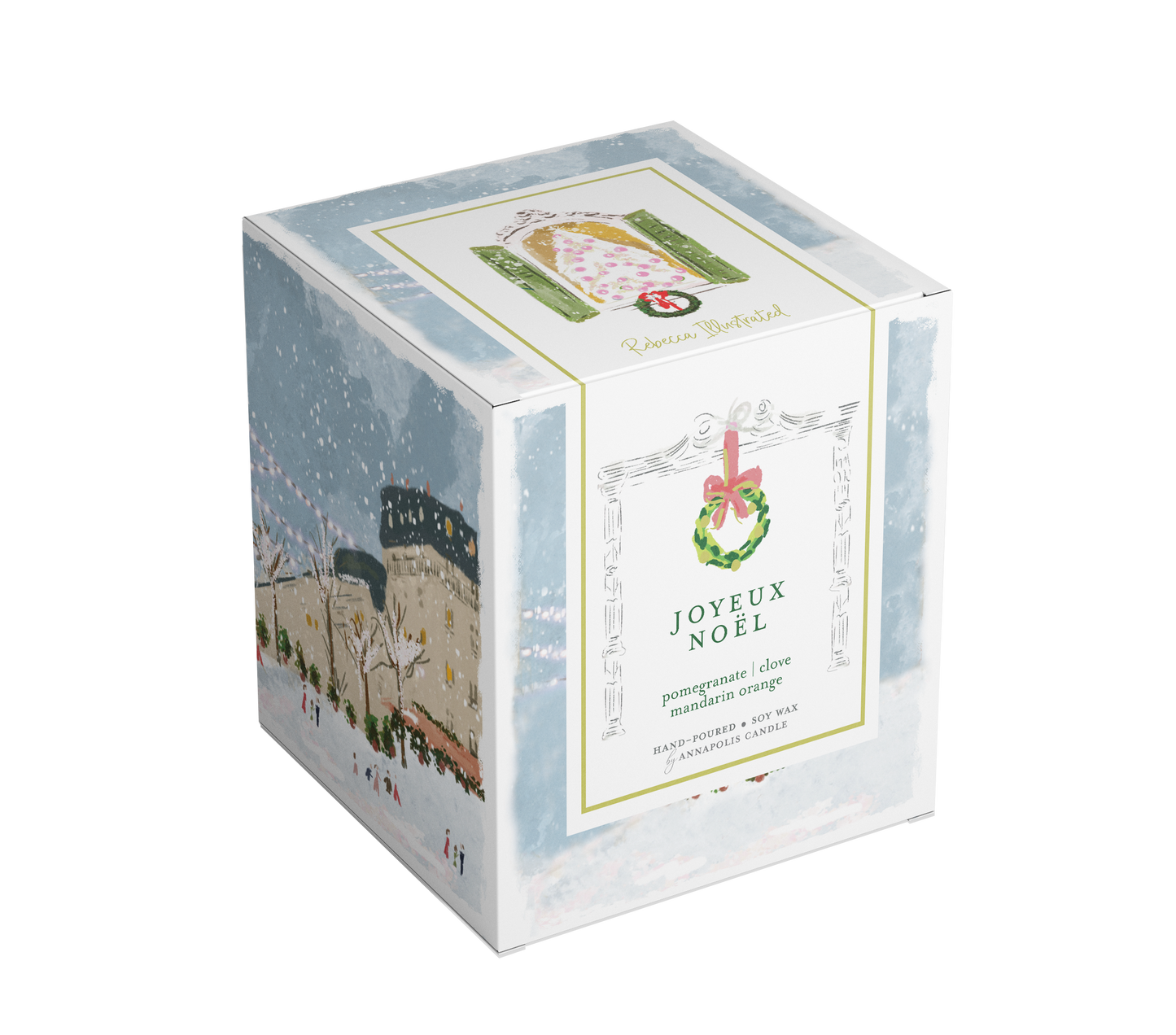 Joyeux Noel | Hand Illustrated Soy Candle | Double Wick