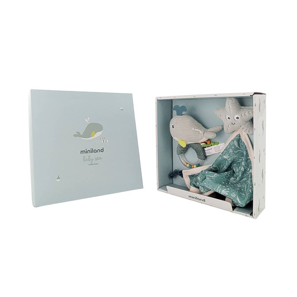 Ocean Collection: 2pc Baby Gift Set - Rattle & Lovey