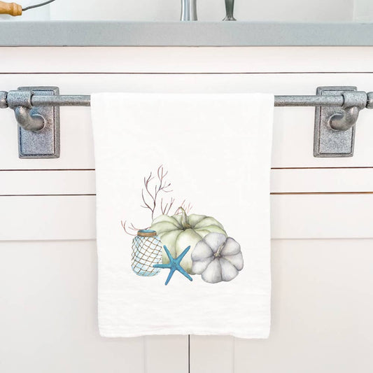 Coastal Pumpkins Cotton Tea Towel