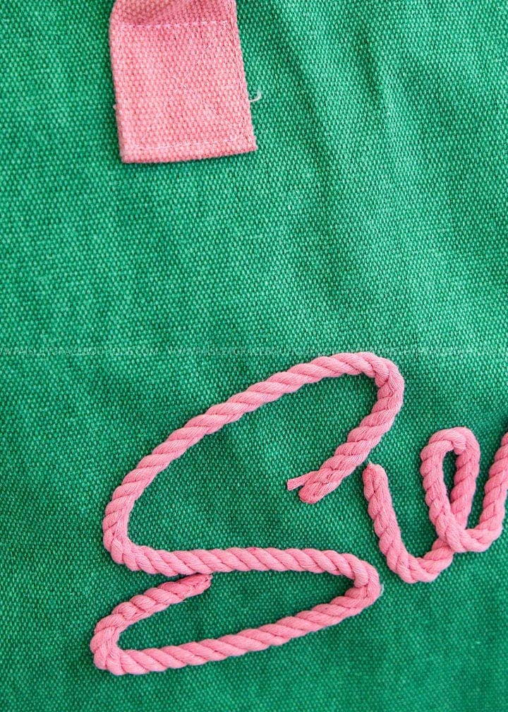 Sewn Rope Summer Letter Fringe Tote Bag
