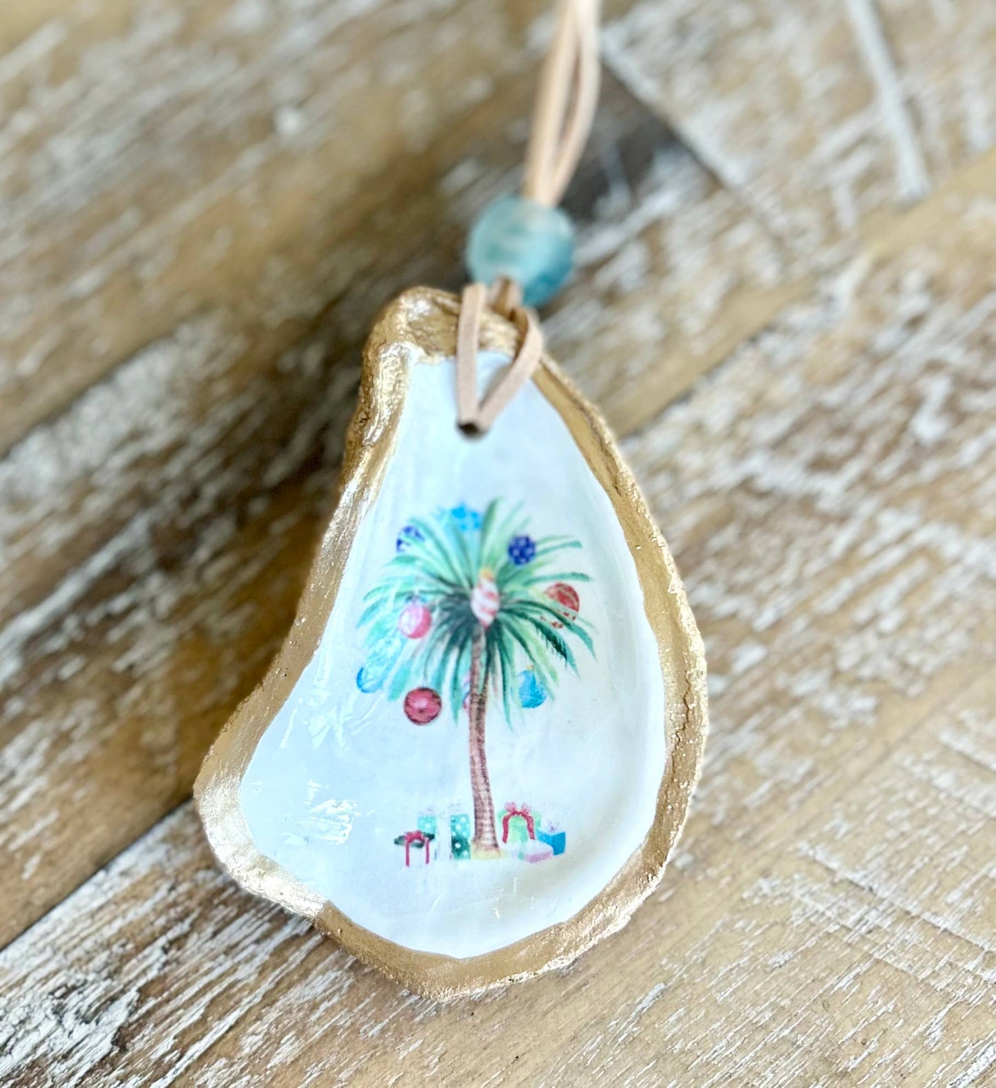 Coastal Christmas Palm Ornament