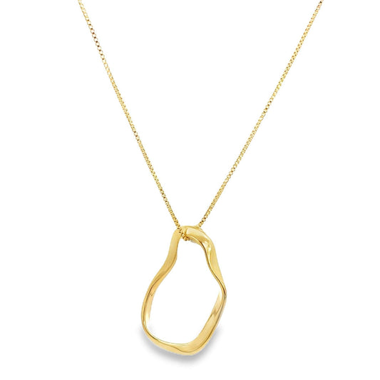 Abstract Oval Pendant Necklace ~ Water Resistant