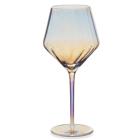 Iridescent soda lime wine glass