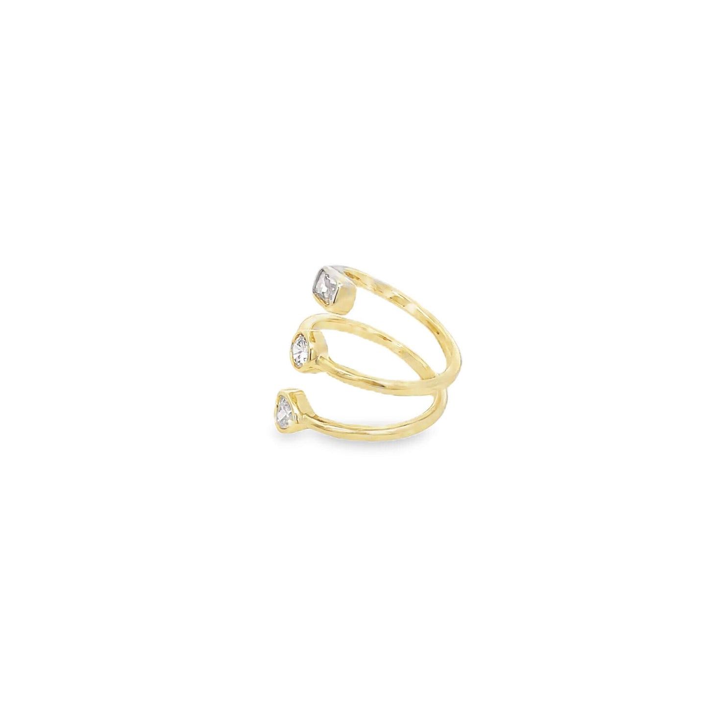 CZ Multi Shape Charms Wrap Ring ~ Water Resistant