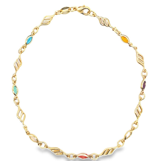 18k Gold Filled Charm Anklet~ Water Resistant
