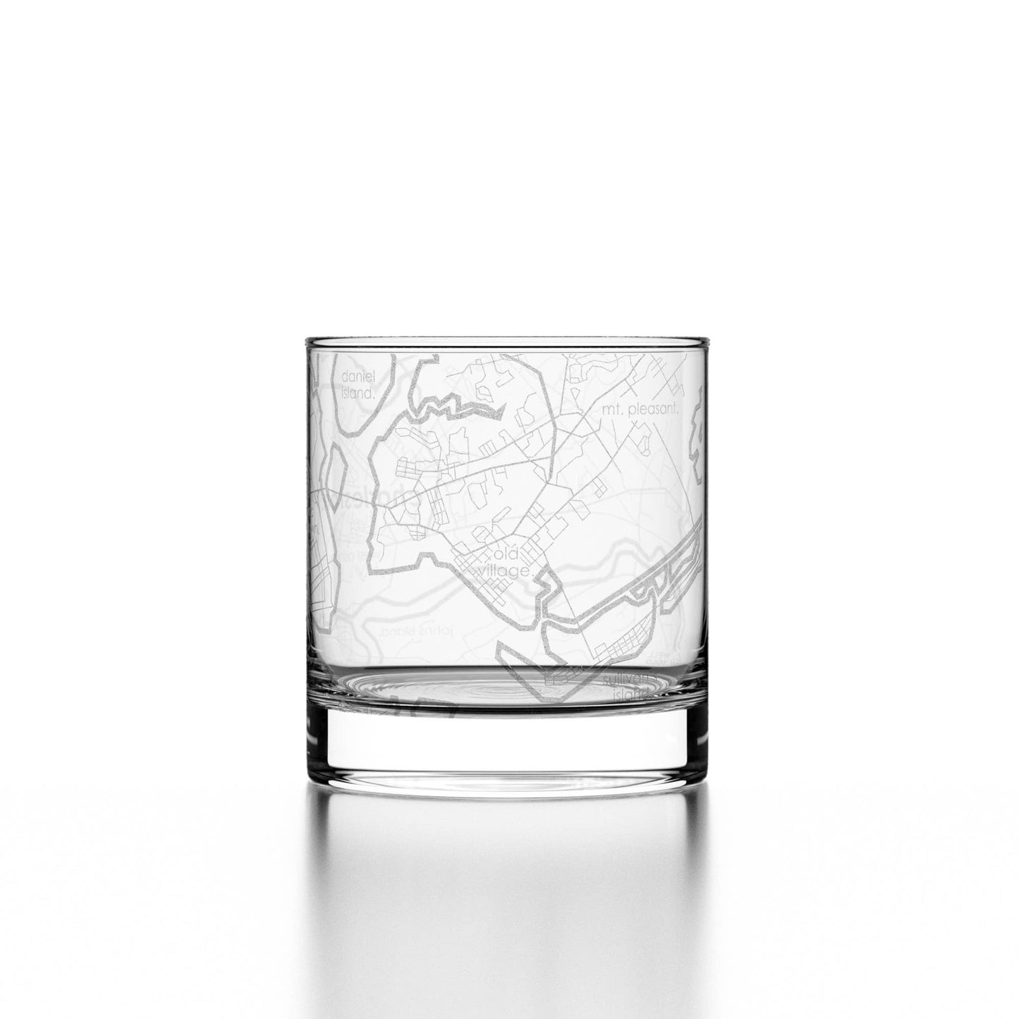 Charleston Map Rocks Whiskey Glass