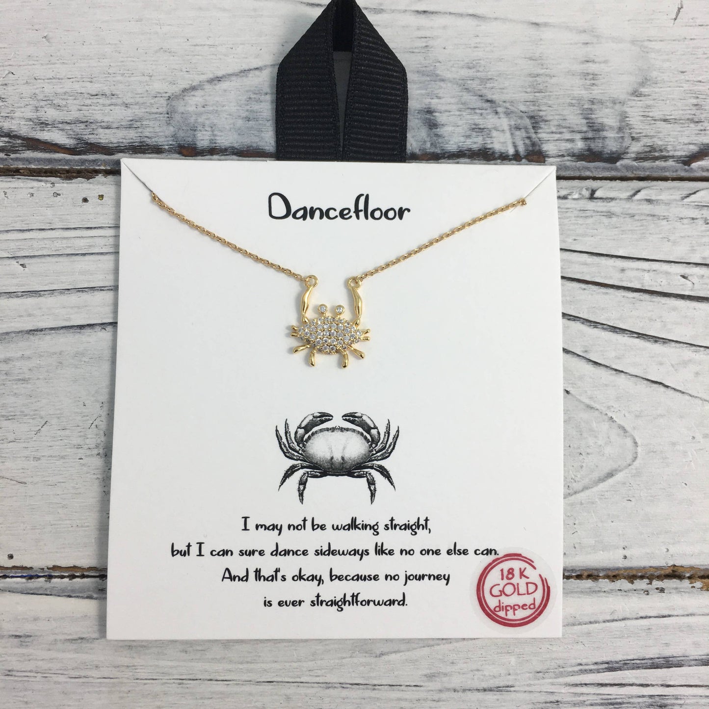 Rhinestone crab necklace 