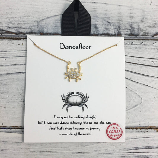 Rhinestone crab necklace 