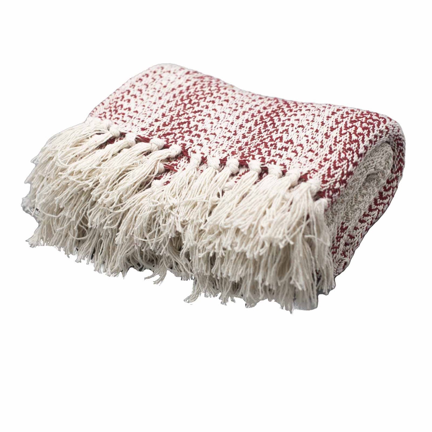 Boho Comfort Throw Blanket, 125x150cm, Ruby 2 Tone