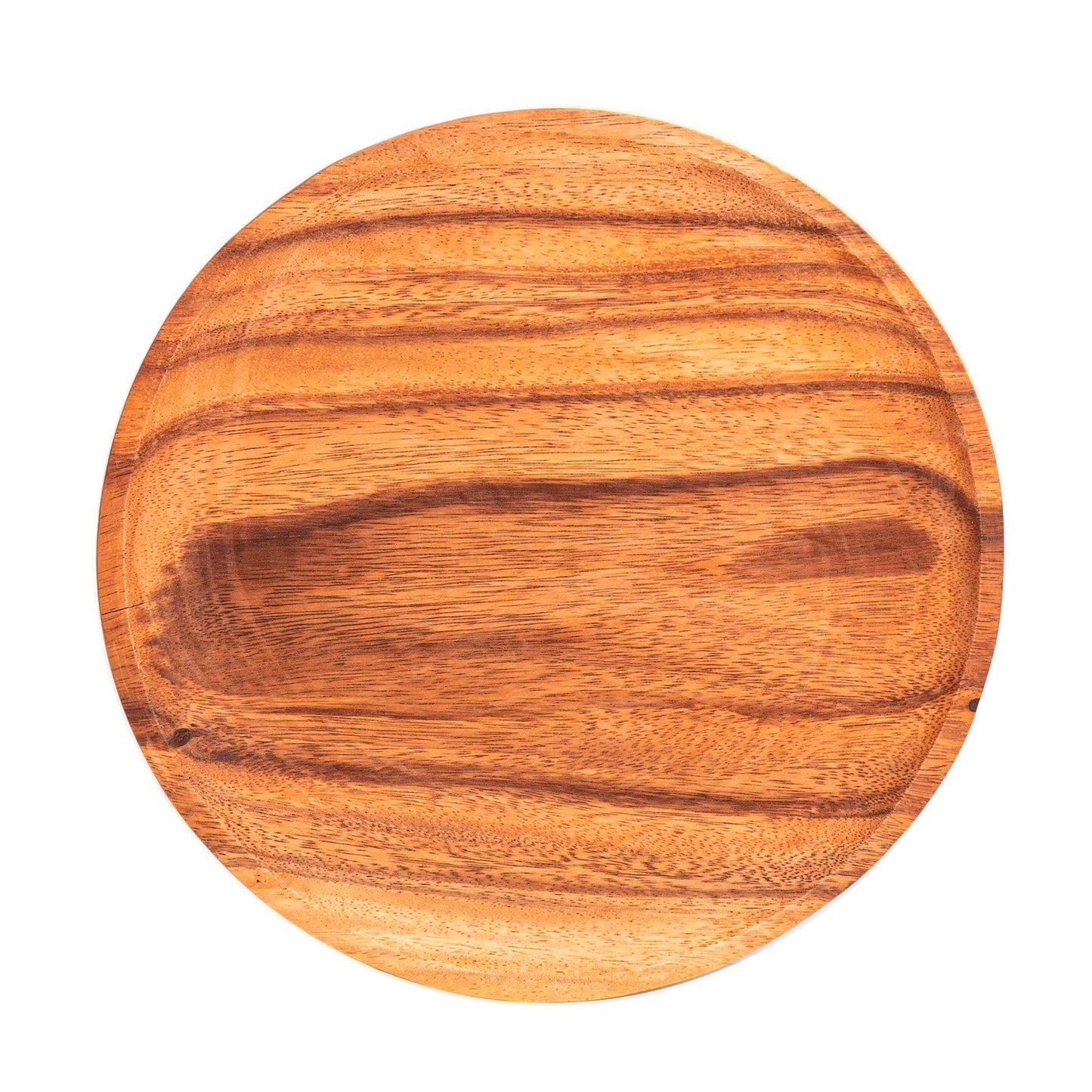 Round Classic Acacia Wood Dinner Plate