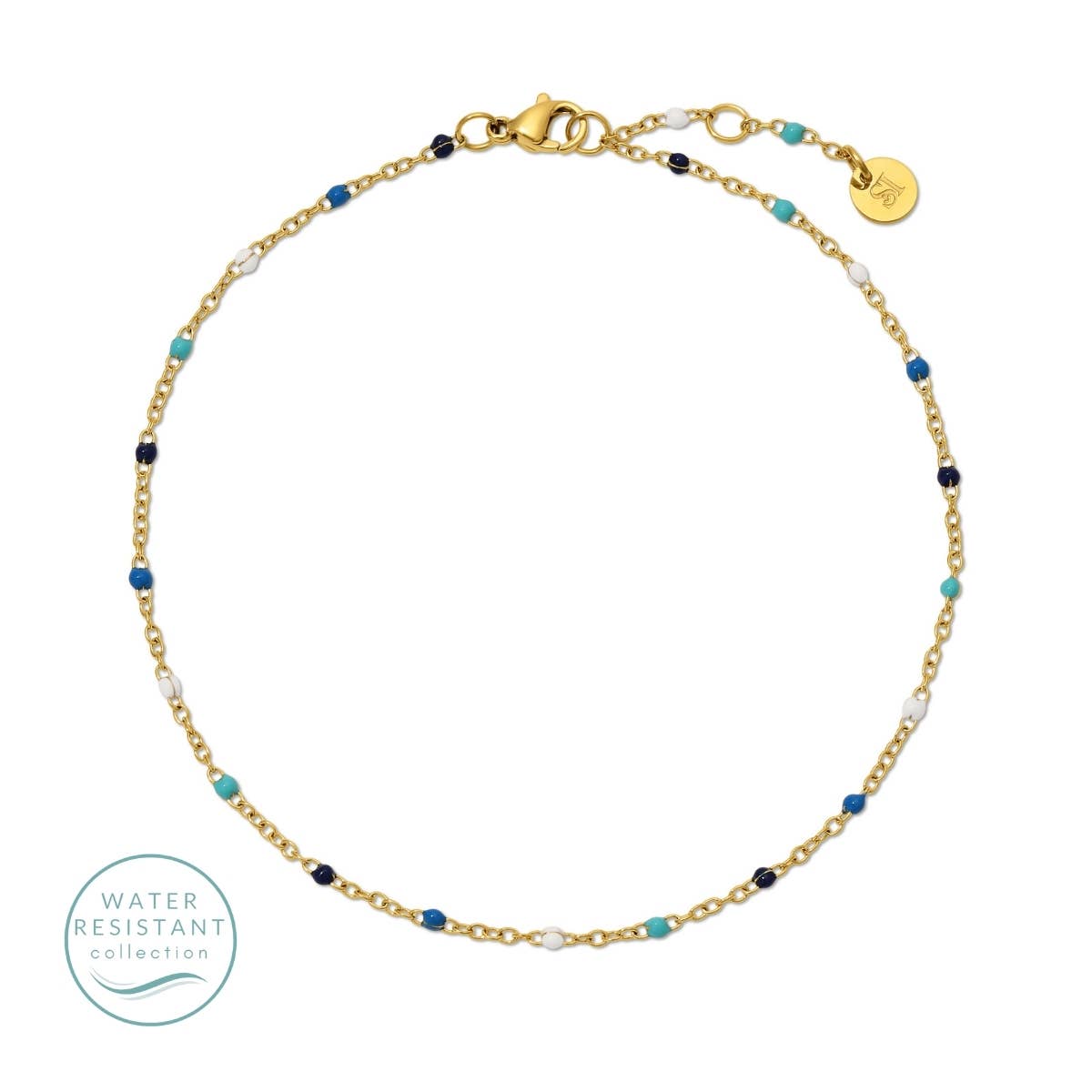 Sweetly Colored Delicate Chain Anklet, Water Resistant