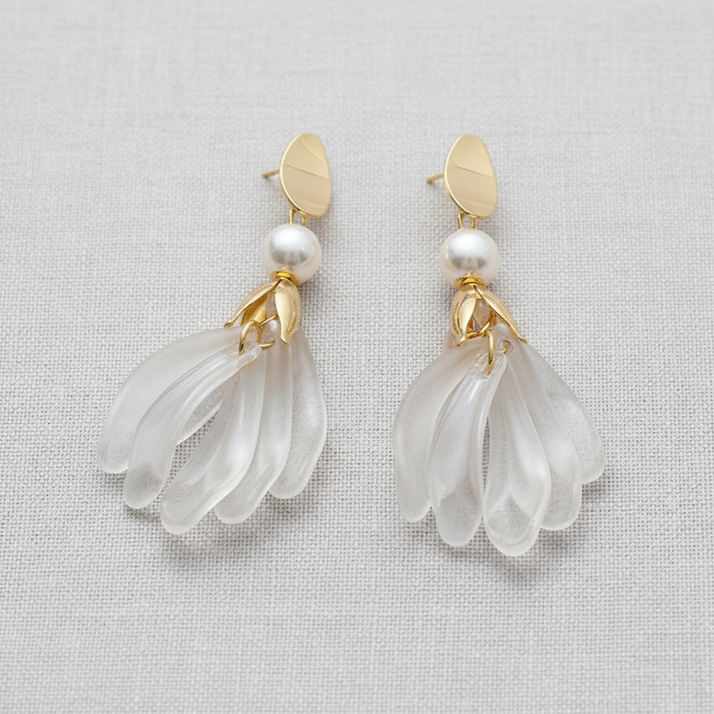 Vintage Pearl Tassel Silver Earrings