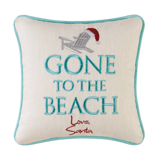 Christmas Gone To The Beach Coastal Throw Pillow