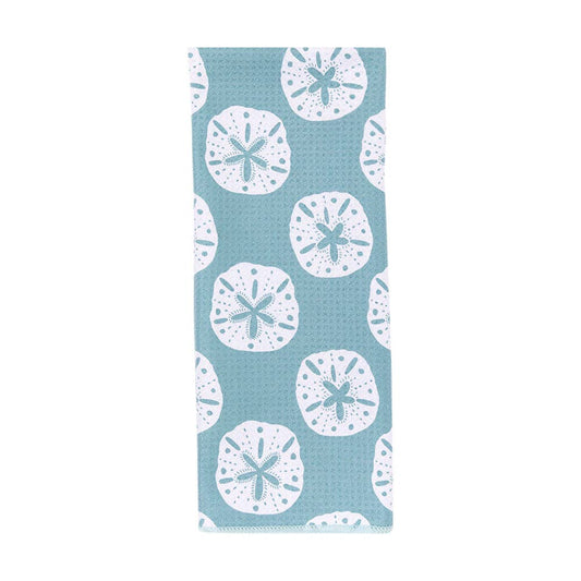 SAND DOLLAR Blue Kitchen Tea Towel