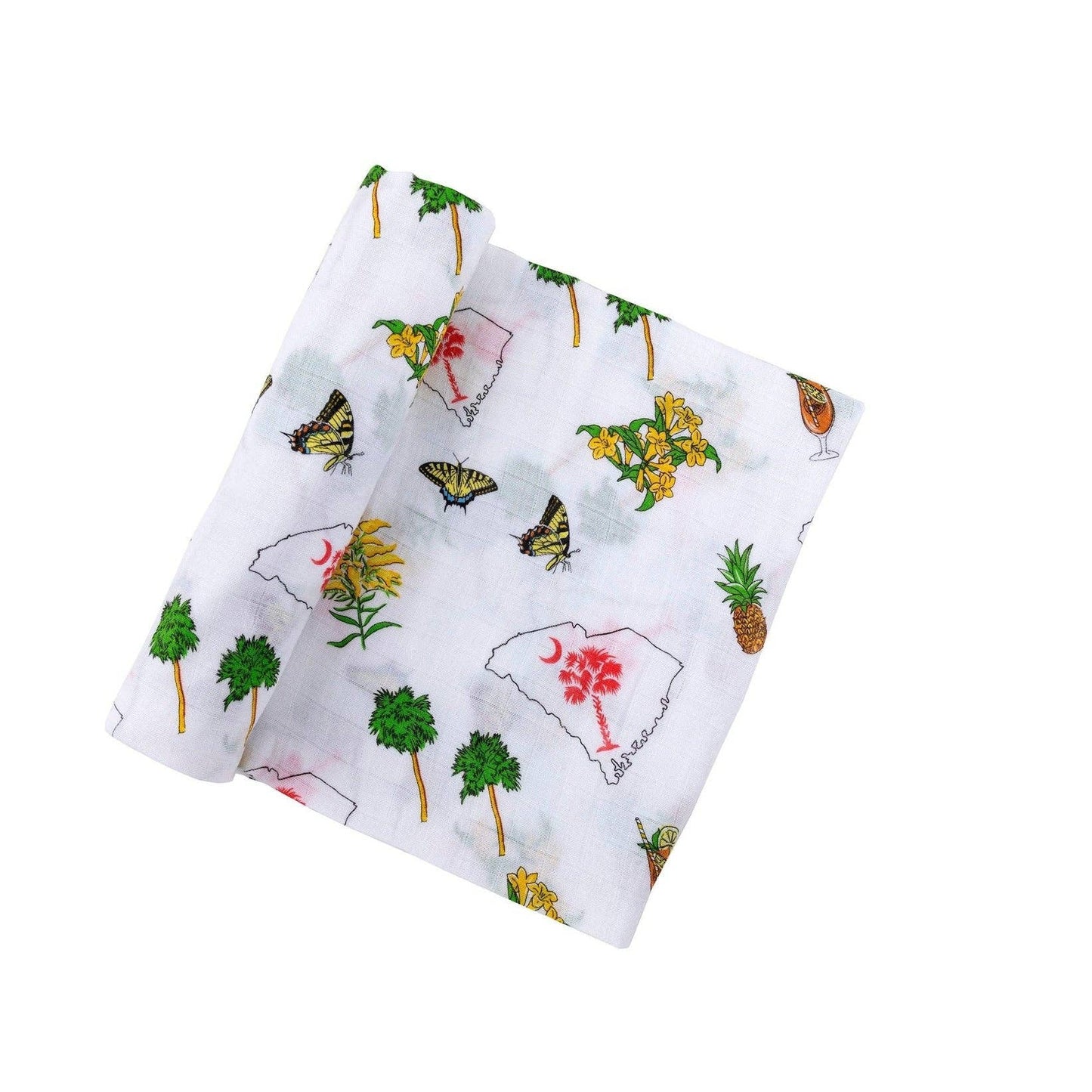 South Carolina Baby Girl Muslin Swaddle Receiving Blanket Extra Large 47 x 47