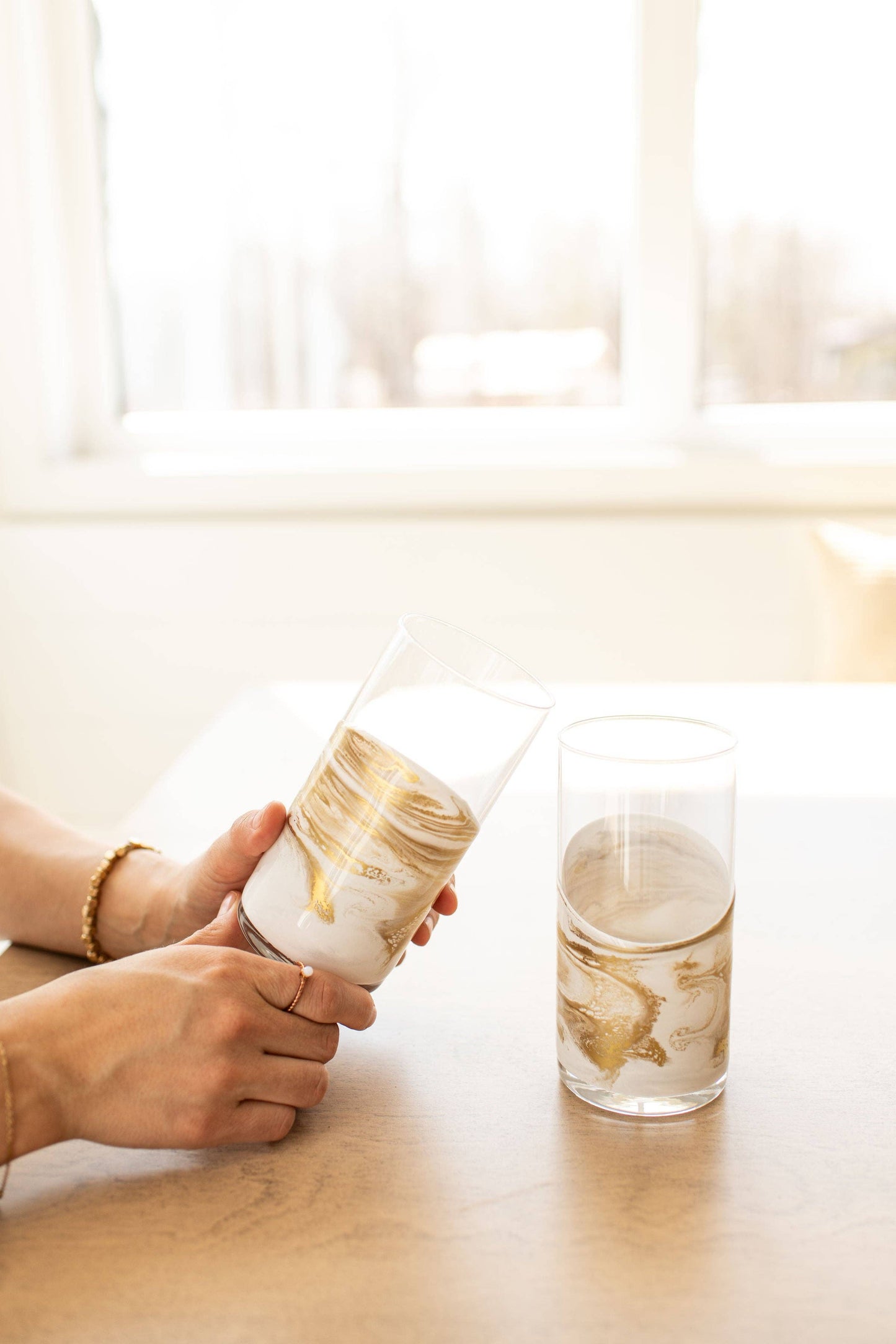 Resin Accented Highball Glasses