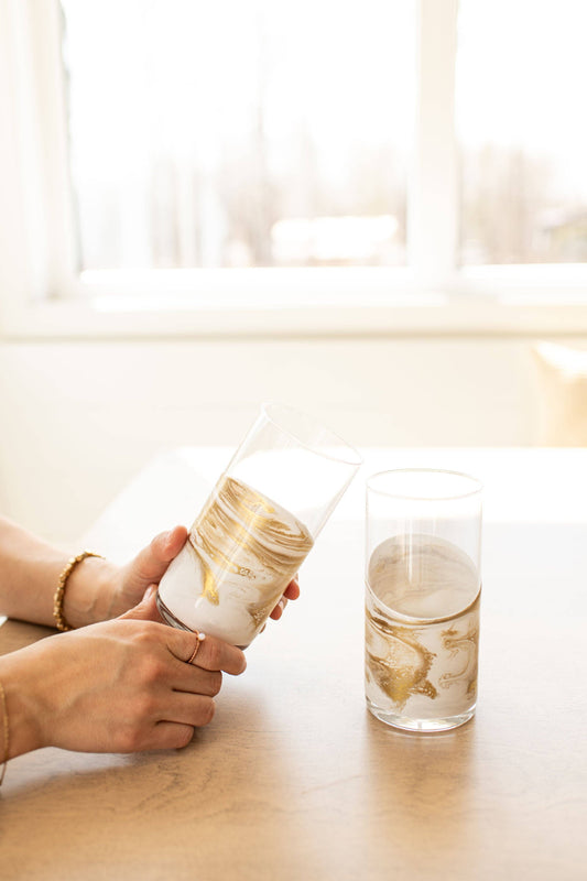 Resin Accented Highball Glasses