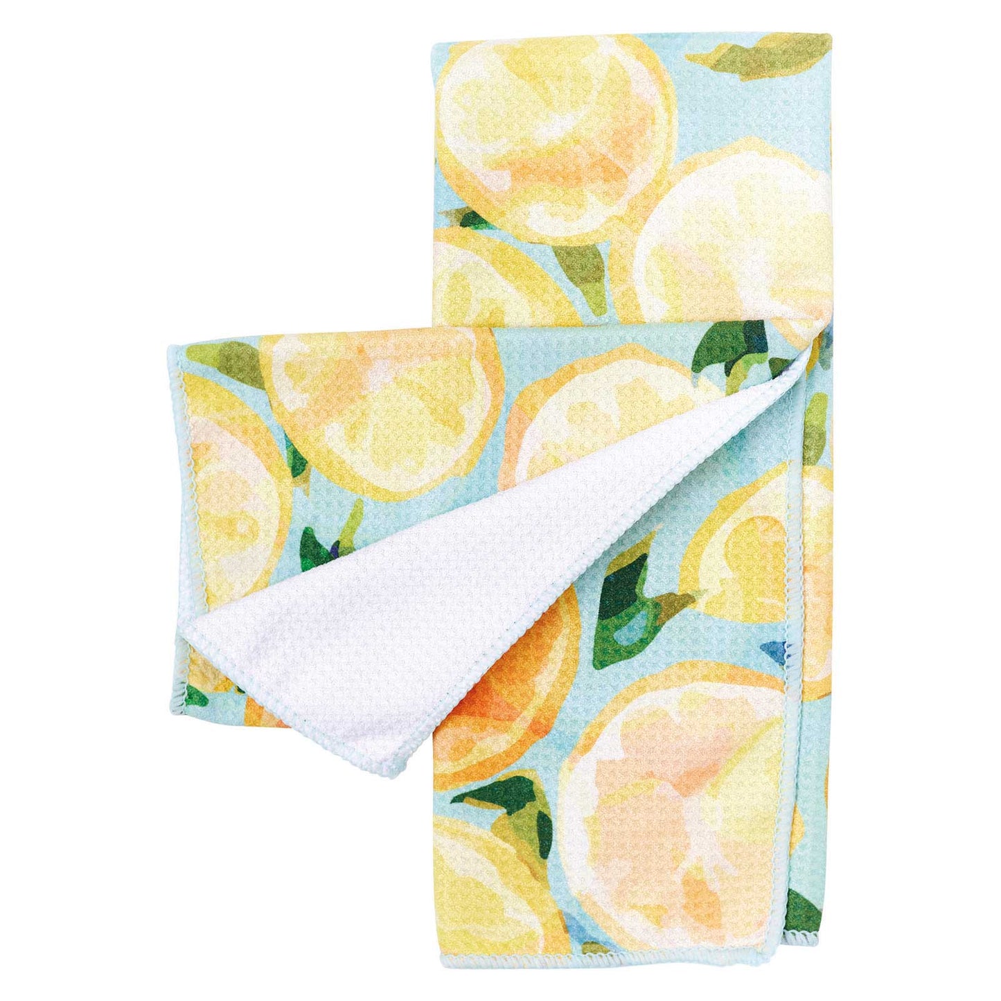 LEMON SLICES blu Kitchen Tea Towel