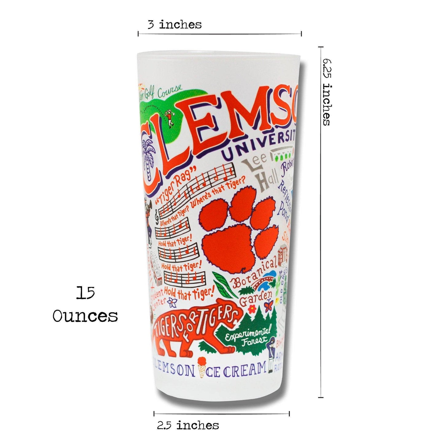 Clemson University Collegiate Drinking Glass