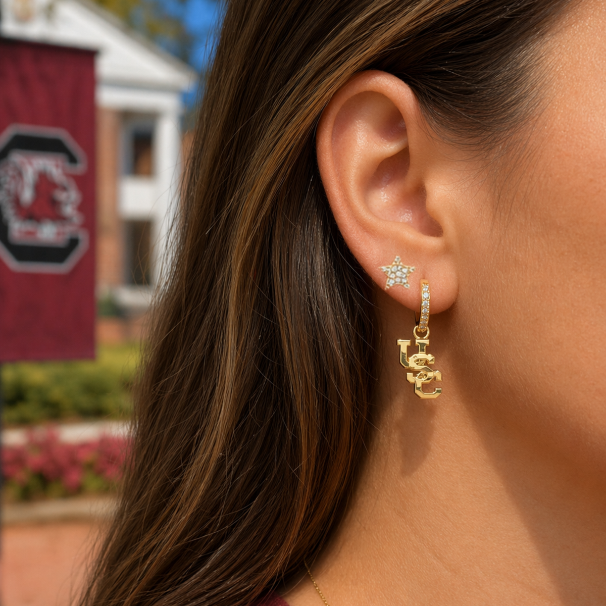 E203 - University of South Carolina Pennant Pair Earring Set