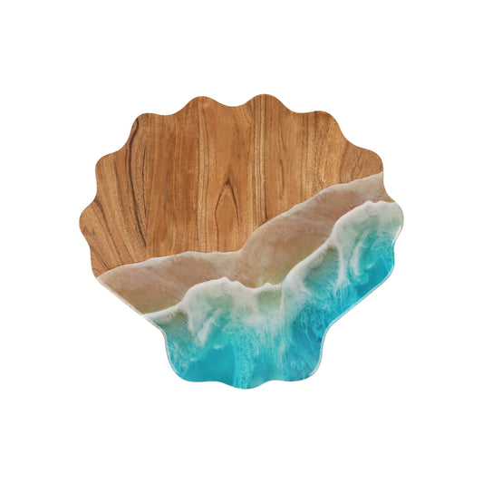 Coastal Scallop Wave Acacia Wood Server