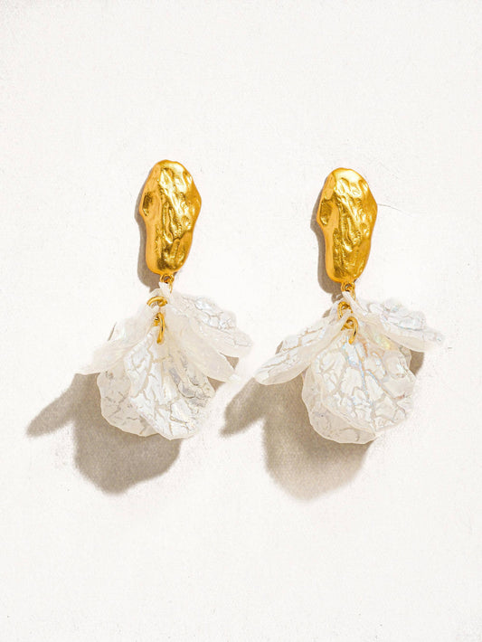 Sicilia 18K Gold Boho Floral Dangle Earring
