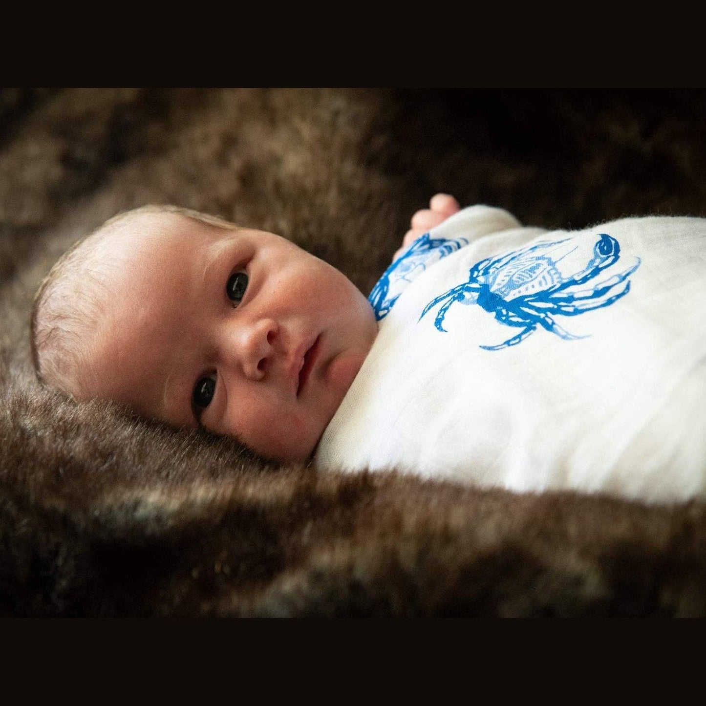 Blue Crab Baby Muslin Swaddle Blanket Breathable and Lightweight