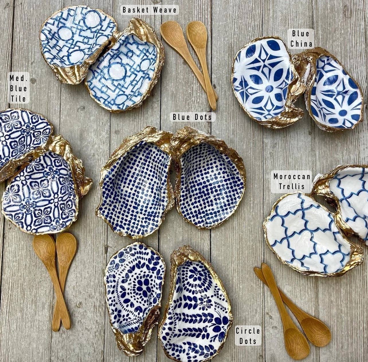 Salt & Pepper- Decoupage Oyster