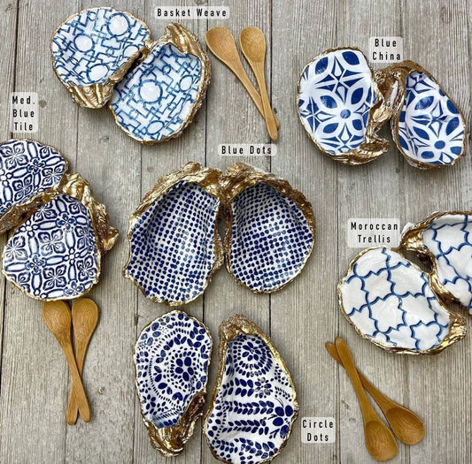 Salt & Pepper- Decoupage Oyster