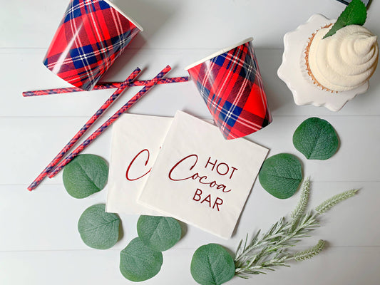 Hot Cocoa Bar Cocktail Napkins - Red