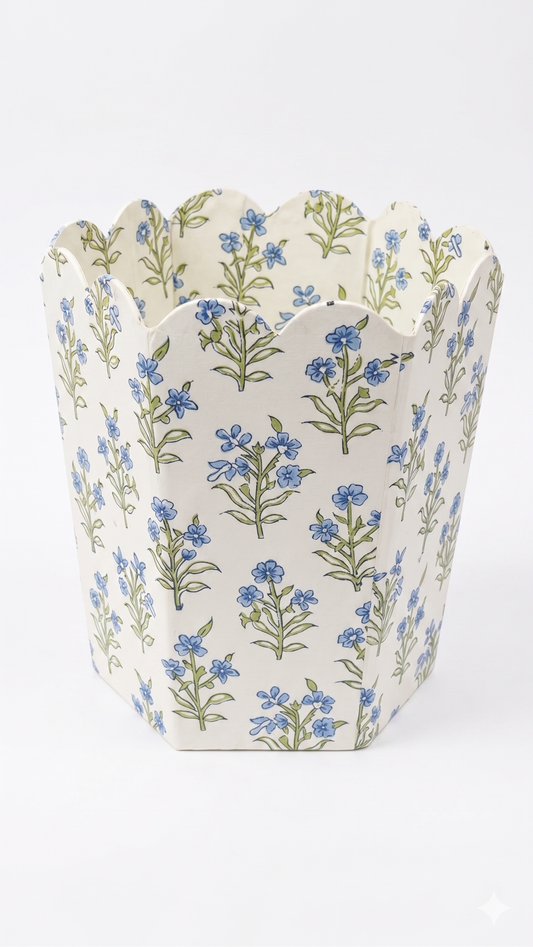 Large Hand Block Print Storage / Waste Bin (Collapsible)