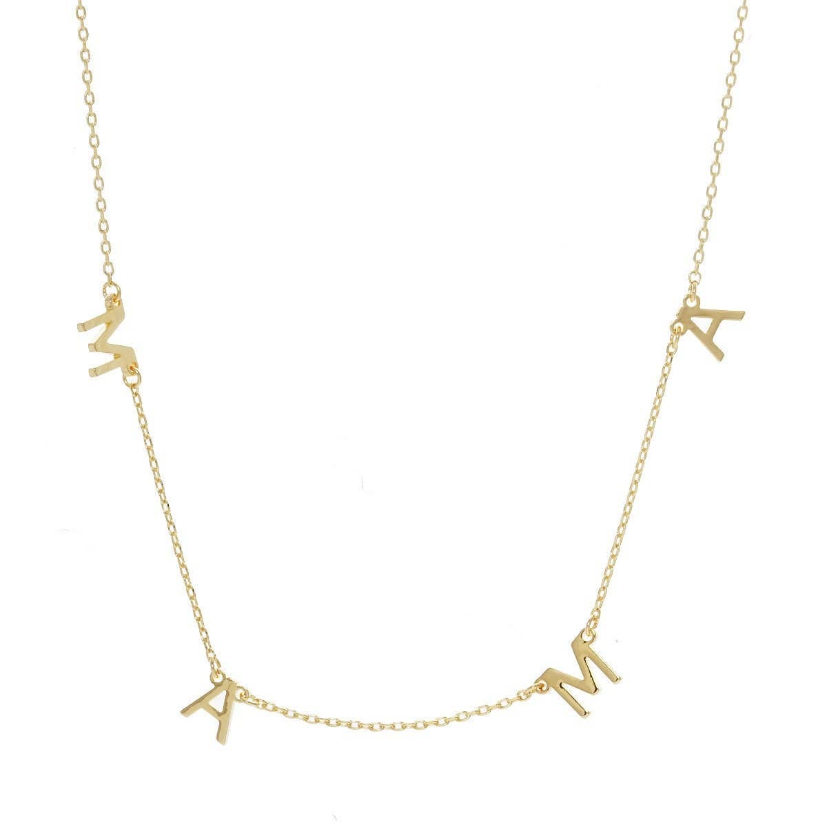 Mini spaced letter mama necklace