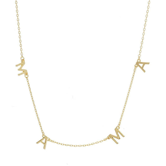 Mini spaced letter mama necklace