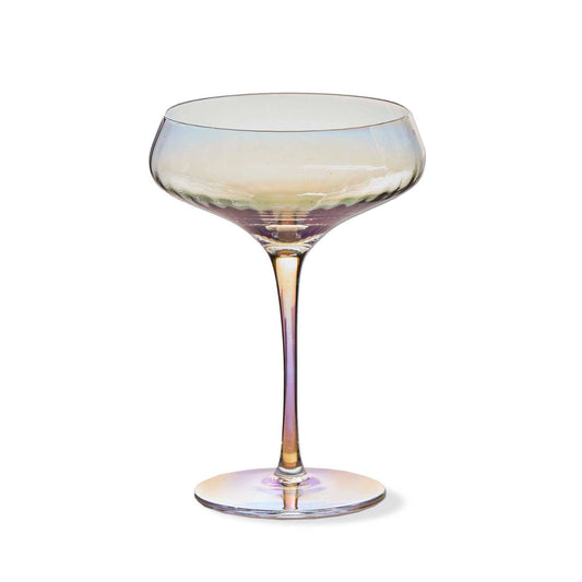 coupe glass, iridescent