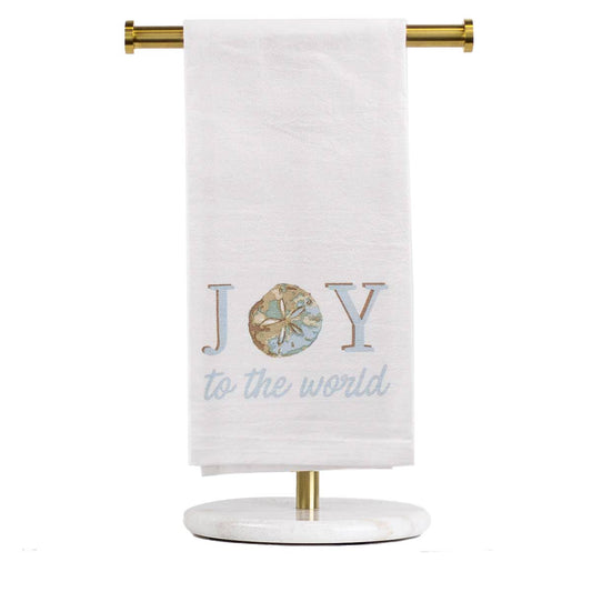 Joy Sand Dollar Flour Sack Hand Towel   White/Ice   20x28