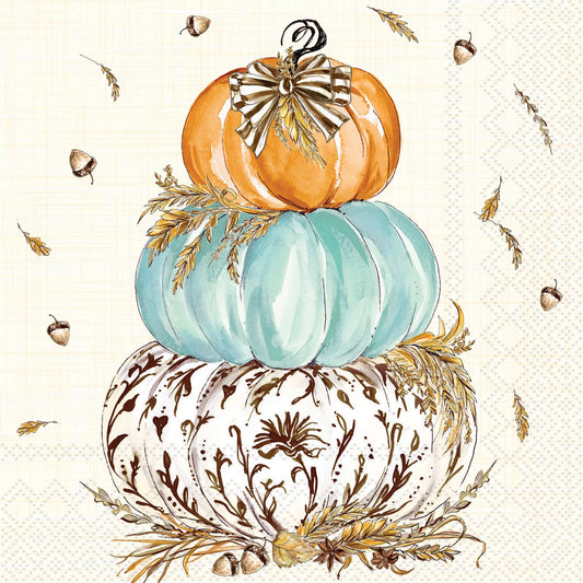 Whimsical Wheat Pumpkins Cocktail Napkins 20 ct