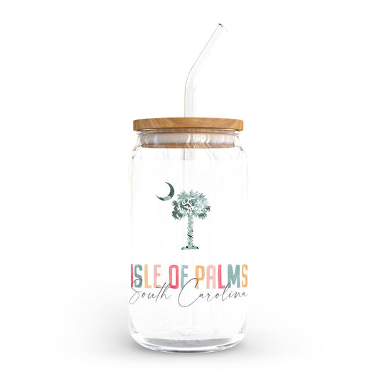Isle Of Palms South Carolina Watercolor Cold Brew Glass