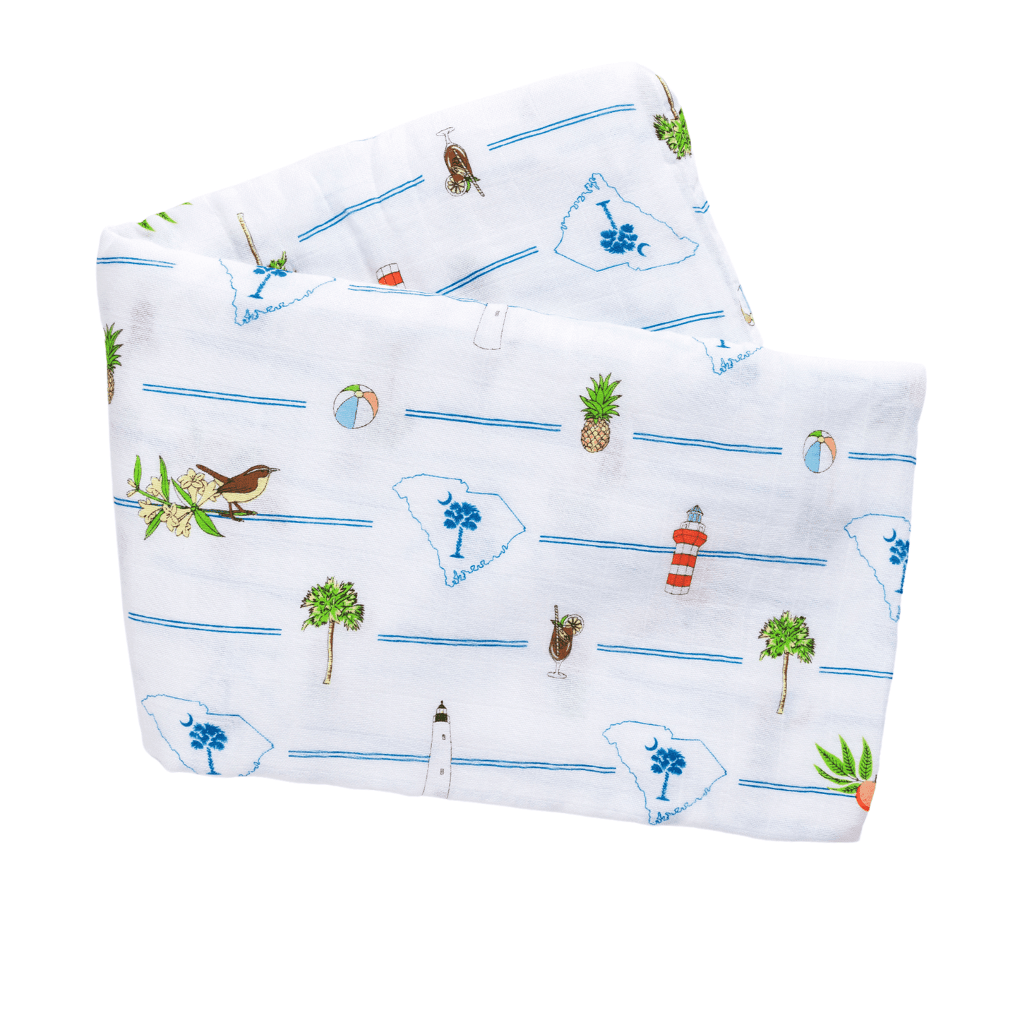 South Carolina Baby Muslin Swaddle Receiving Blanket Made to Grow with Your Little One
