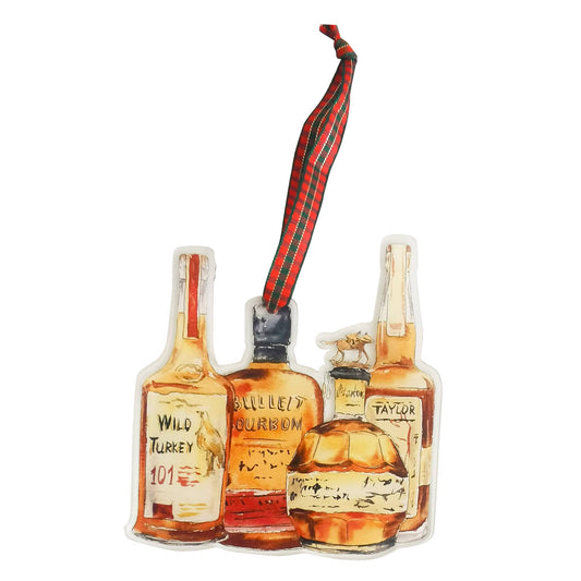 Bourbon Bottles #2 Wood Christmas Ornament- REVISED ACRYLIC