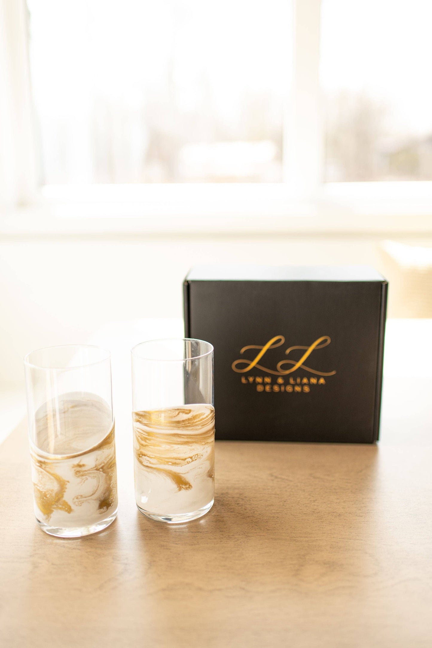 Resin Accented Highball Glasses
