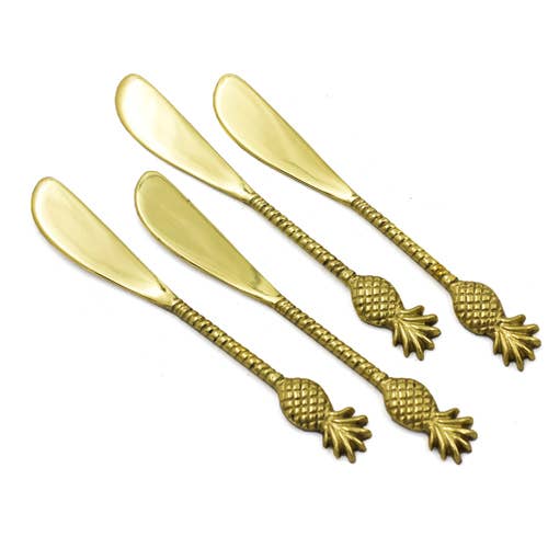 Golden Pineapple Spreaders Set of 4