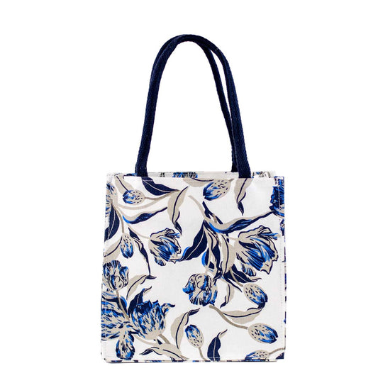 Clayton Mini Gift Tote   White/Blue   8x8x5