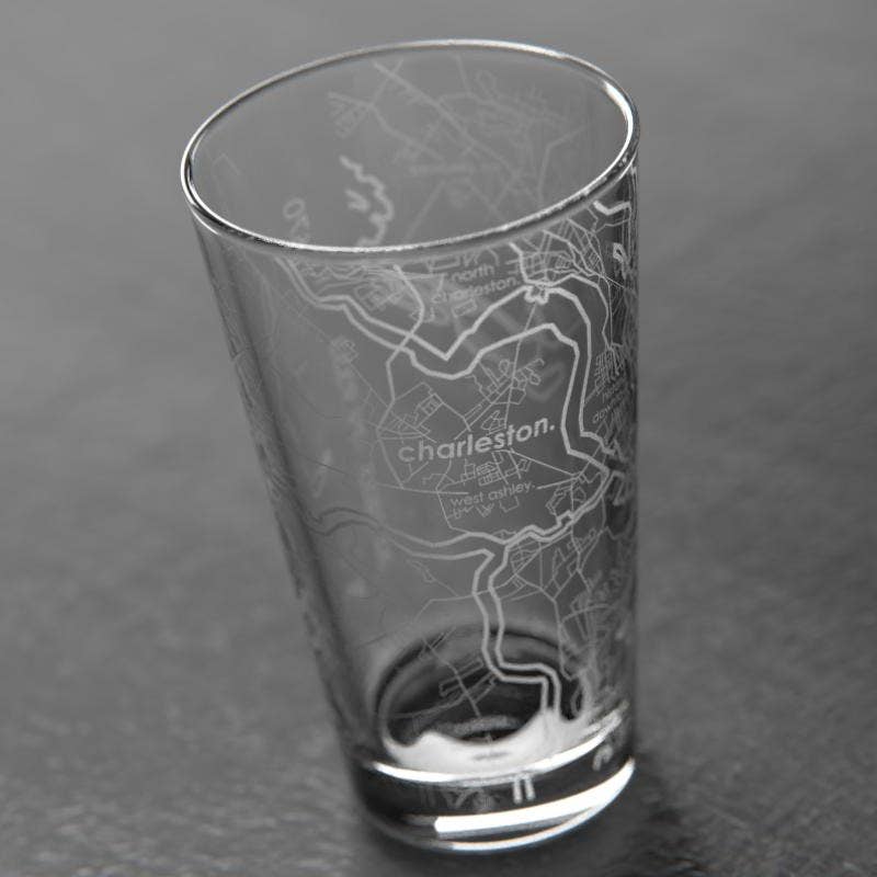 Charleston SC Map Pint Glass