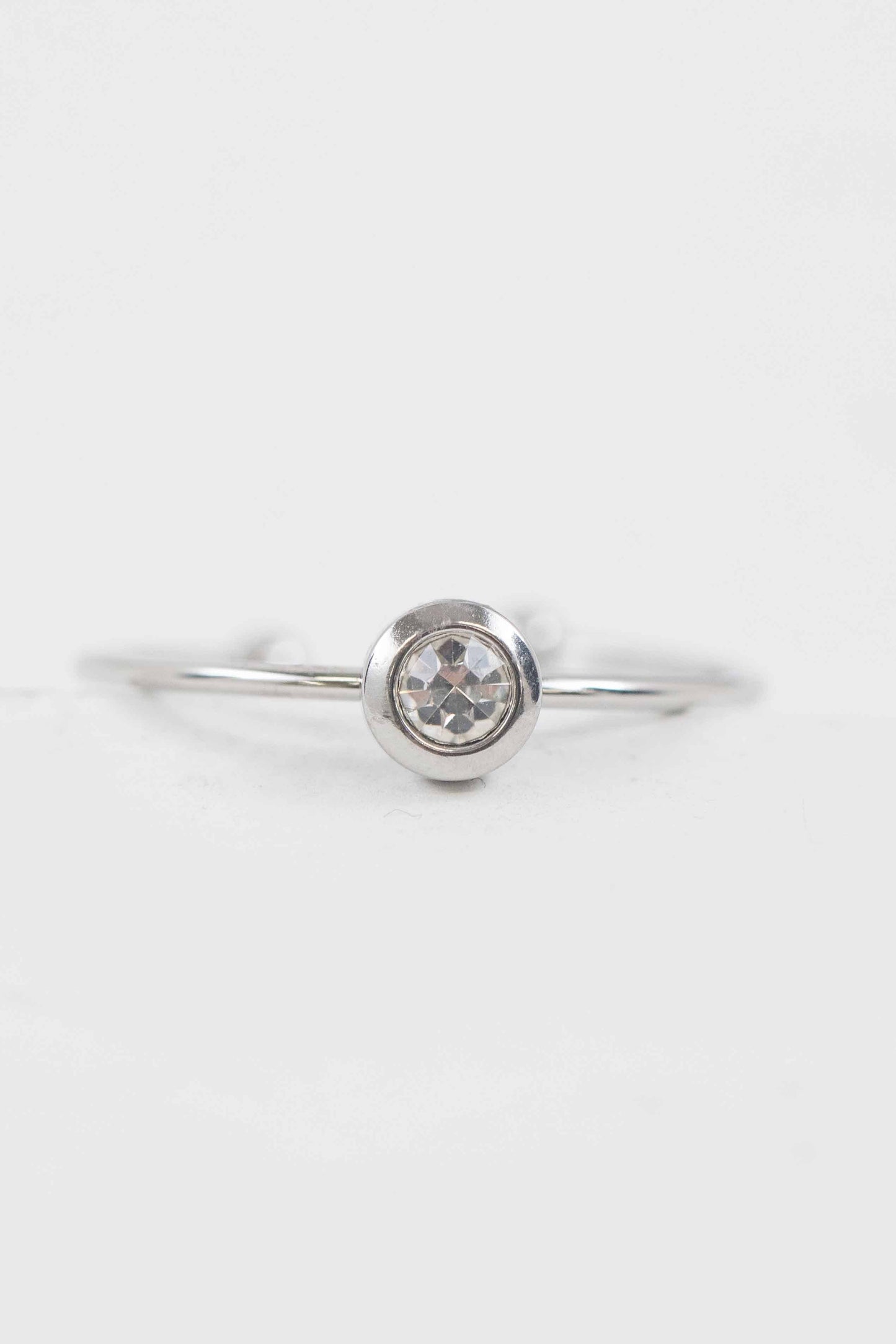 Circle Charm Adjustable Ring | Silver