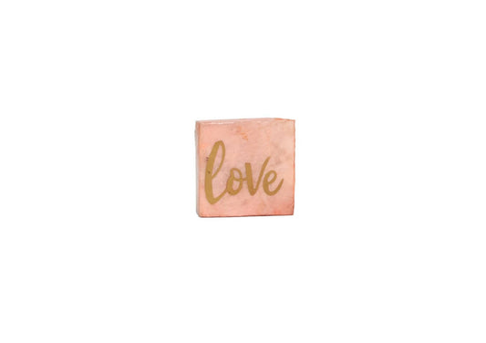 3" Capiz Box - LOVE (Gold/Pink)