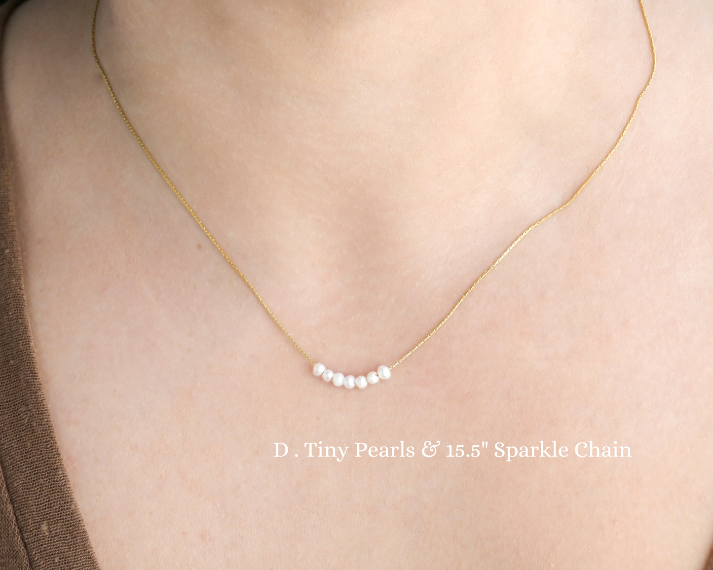 Gold Pearl Chain Necklaces - Waterproof Assorted Peal Chains