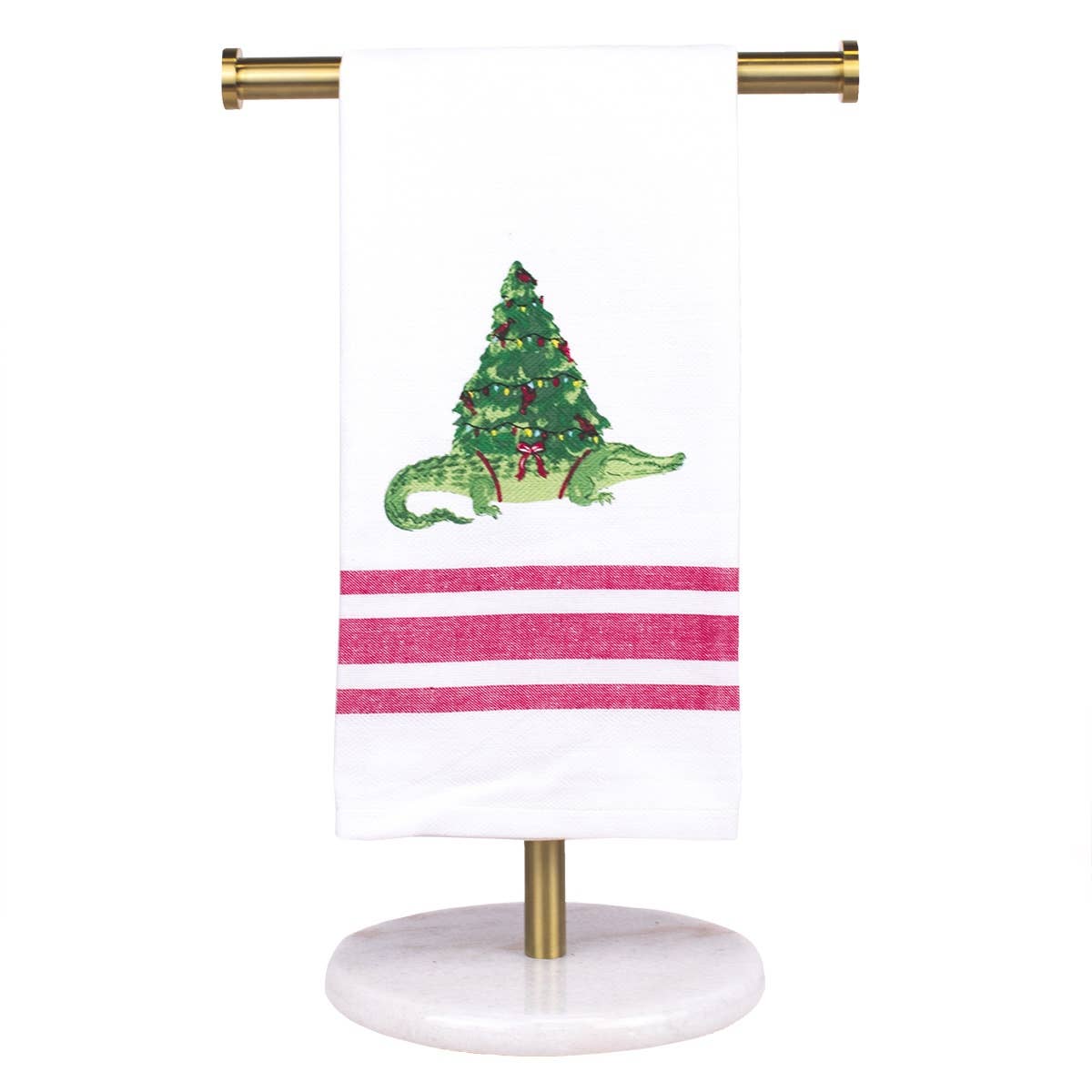 Gator Tree Hand Towel   White/Multi   20x28