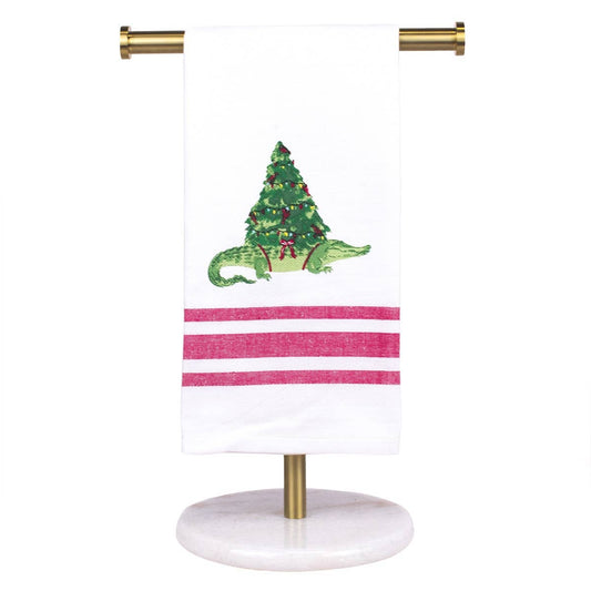 Gator Tree Hand Towel   White/Multi   20x28