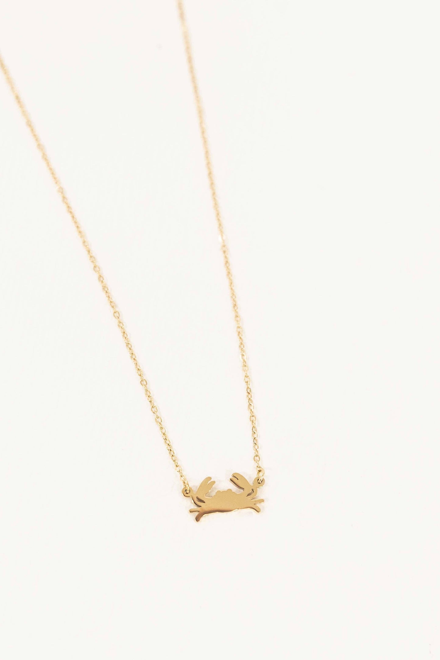 Crab Charm Necklace | Gold